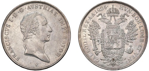 FRANCESCO I D'ASBURGO-LORENA (1815-1835) - Scudo nuovo 1824, Venezia.