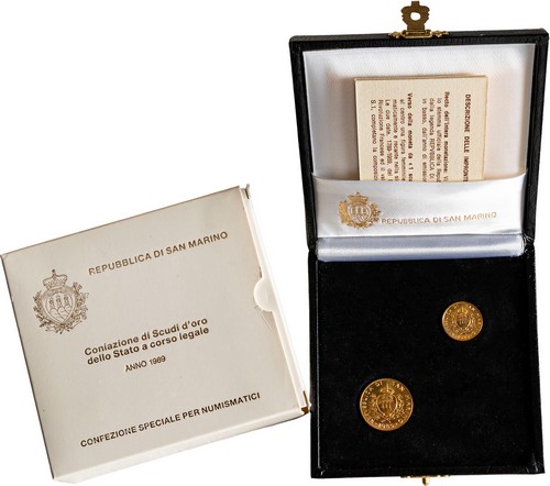 SAN MARINO - Nuova monetazione (1972-) - Dittico da 1 e 2 scudi 1989, 'Bicentenario Rivoluzione Francese'.