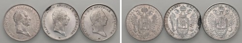 FRANCESCO I D'ASBURGO-LORENA (1815-1835) - Lotto di 3 esemplari di scudo nuovo.