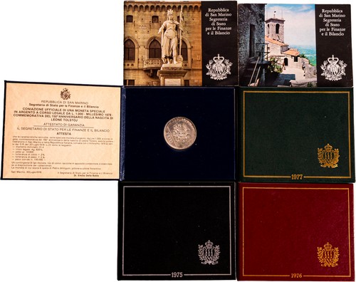 SAN MARINO - Nuova monetazione (1972-) - Lotto di 4 emissioni celebrative (1975-1978).