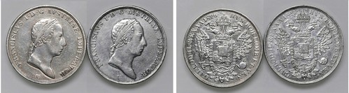 FRANCESCO I D'ASBURGO-LORENA (1815-1835) - Lotto di 2 esemplari di mezzo scudo nuovo.