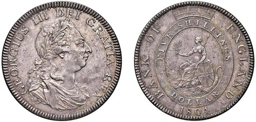 GRAN BRETAGNA - GIORGIO III (1760-1820) - Bank Dollar da 5 Shillings, 1804.