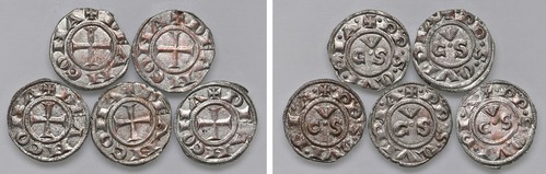 ANCONA - REPUBBLICA (XIII-XIV sec.) - Lotto 5 esemplari di Denaro, s.d.
