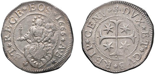 GENOVA - DOGI BIENNALI (III Fase, 1637-1797) - Scudo 1666, AB.