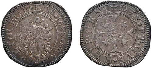 GENOVA - DOGI BIENNALI (III Fase, 1637-1797) - Scudo 1680, SM, al torchio.