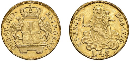 GENOVA - DOGI BIENNALI (III fase, 1637-1797) - 48 lire 1796, stella.