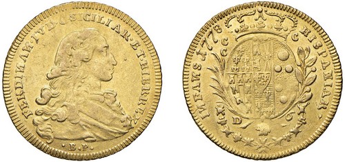 NAPOLI - FERDINANDO IV (1759-1816) - 6 ducati 1778, VIII tipo.