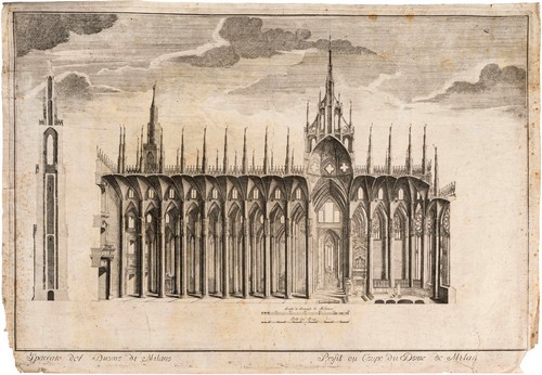 Gaetano la Poer (attivo nel XVIII secolo) - Spaccato del Duomo di Milano