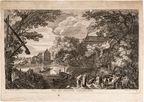 Aegidius Sadeler II (Anversa, 1570 - Praga, 1629) da Pieter Stevens (1567 ca. - dopo il 1624) - Veduta dei dintorni di Amsterdam