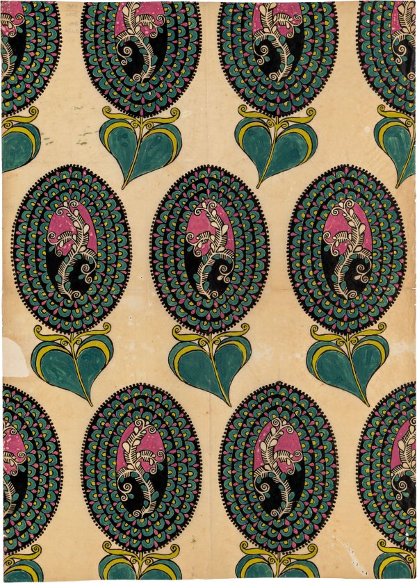 UGO ZOVETTI - Studio di pattern a fiori in nuclei ovoidali