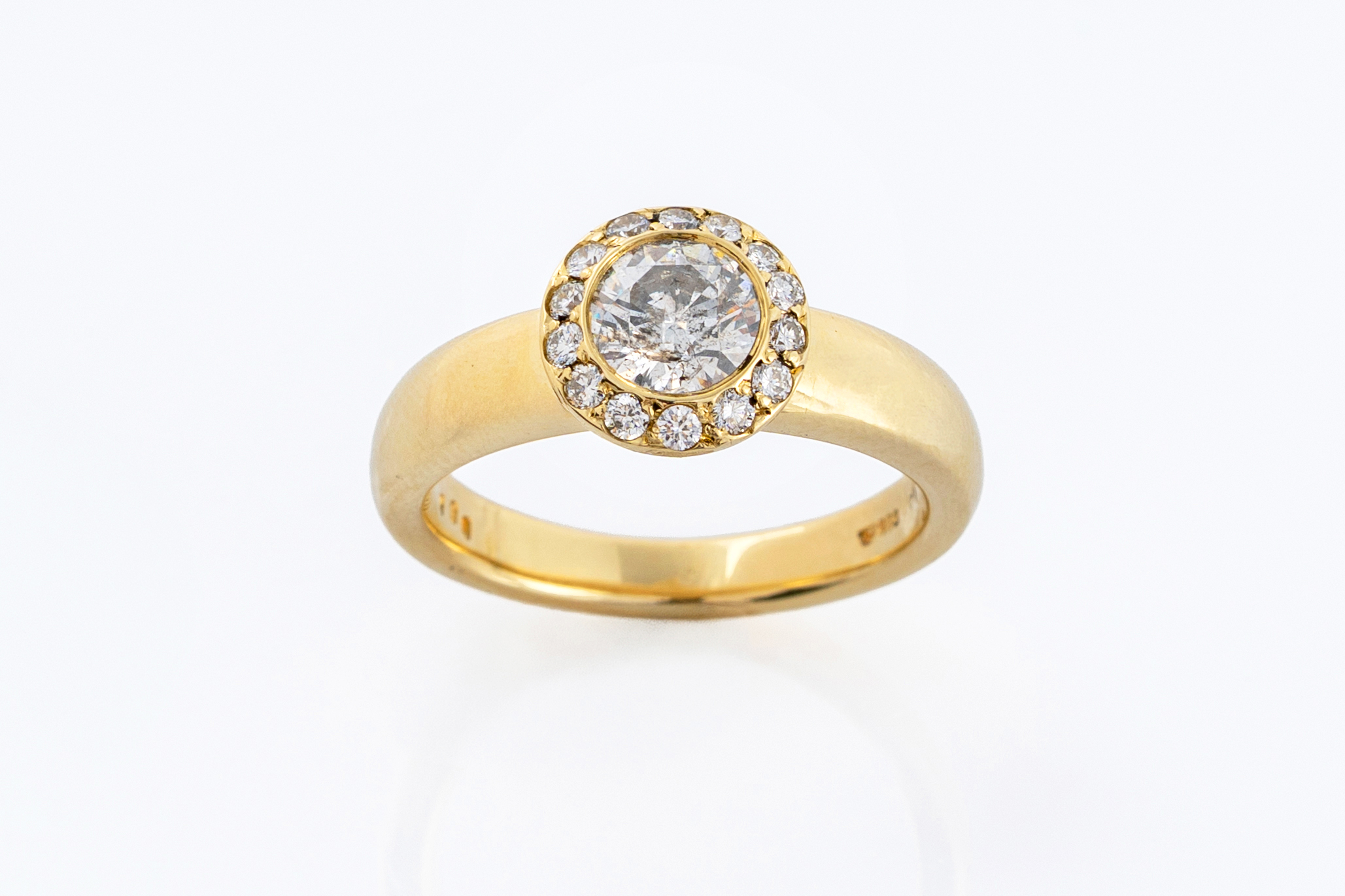 Anello con Diamante solitario "Salt and Pepper"