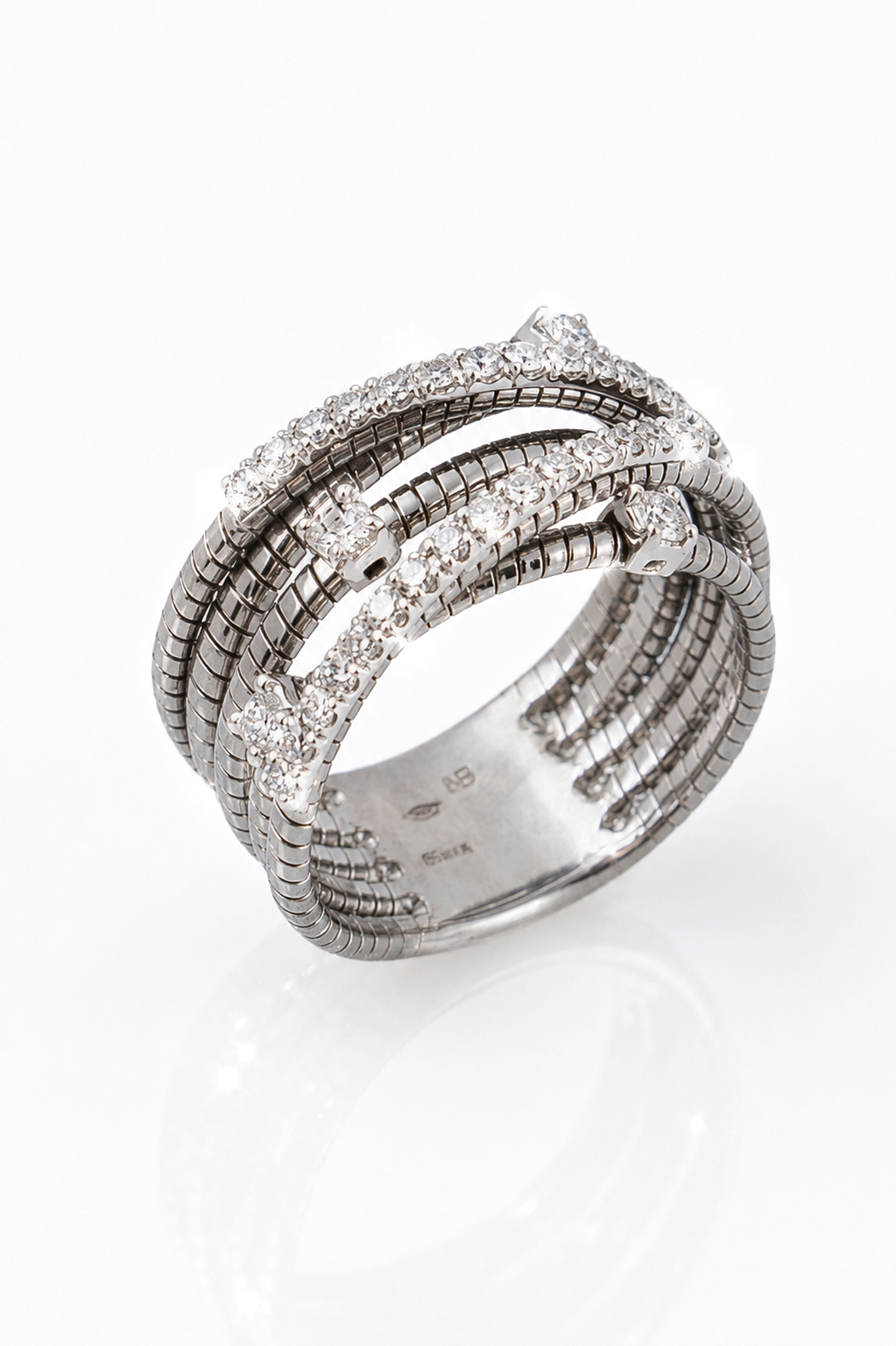 Anello a fascia con Diamanti