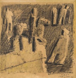Composizione con figure, cavallo e cavaliere
