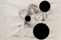 Druuna con tre uomini (Immagine censurata - contenuto esplicito)
