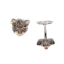 Silver and enamel cufflinks