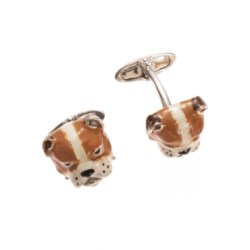 Silver and enamel cufflinks