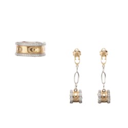 Two colour gold and diamond demi parure, Chimento