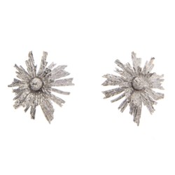 Pair of white gold earclips, Cartier