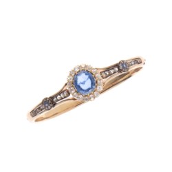 Gold, sapphire and diamond bangle, early 20th Century