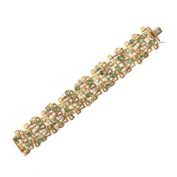 Bracciale in oro giallo satinato 18kt, 1970 circa