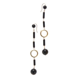 Orecchini pendenti in oro giallo 18kt e onice