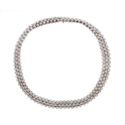 Collier de chien in oro bianco 18kt e diamanti