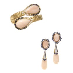Demi parure in oro bicolore 18kt