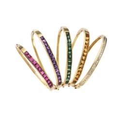 Lotto di cinque bracciali in oro giallo 18kt