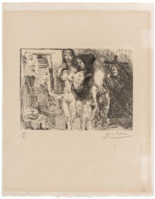 Procuress presenting two women to two clients from La Célestine