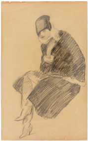Donna con cappotto e colbacco