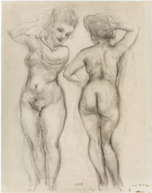 Fronte e retro di un nudo femminile