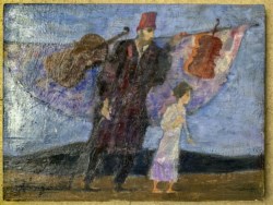 Uomo con stracci e bambina