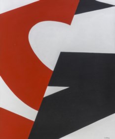 Dietro, una forma rossa