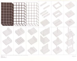 Istogrammi d'architettura con riferimento a un reticolo trasponibile in aree o scale diverse per l'edificazione di una natura serena e immobile in cui riconsocersi
