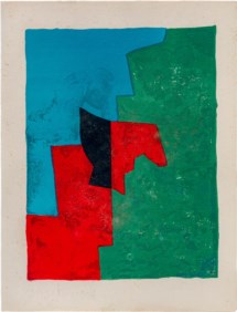 Composition rouge, bleue, rouge et noire