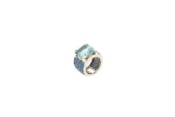 Anello in oro bianco 18kt, anni '00