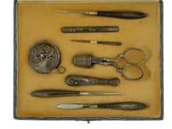 Set da cucito in argento 800, anni '30