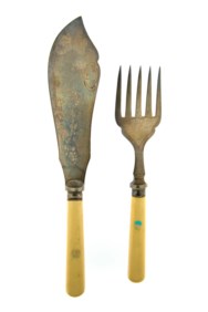 Set posate per torta in argento, anni '40