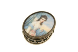 Cofanetto in argento dorato 800, anni '40