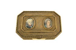Cofanetto in argento dorato 800, anni '40