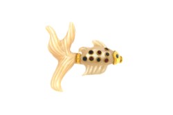 Spilla in oro giallo 18kt, anni '60