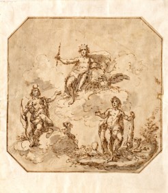 Emilian school of the XVIII century - Jupiter, Hercules and Diana