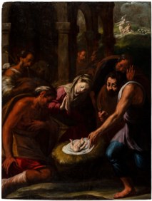 Lombard school of the XVII century - Adoration of the shepherds