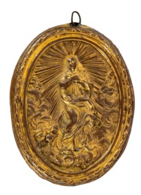Italian artist of the XVIII century - Madonna in glory with cherubs