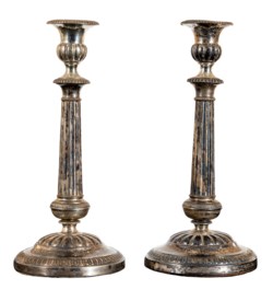 Silver candelabras