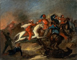 Italian school of the XIX century - Battle scene
