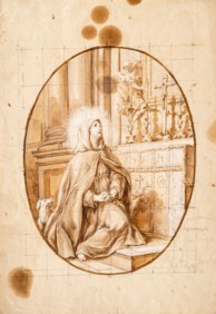 Roman school of the XVIII century - Saint in prayer