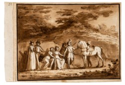 Giuseppe Bossi (1777 - 1815) (attrib. to) - Landscape with figures and horseman
