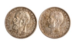 ROMANIA - CARLO I, 1 leu 1866-1906, 40° anniversario, Brussels