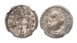 CLEMENTE XI - Grosso 1715 (anno XVI), Roma